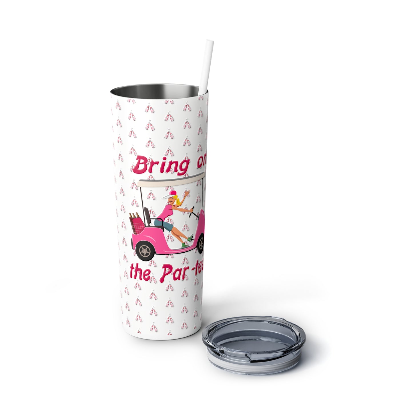 Bring on the Par Tee Skinny Steel Tumbler with Straw, 20oz