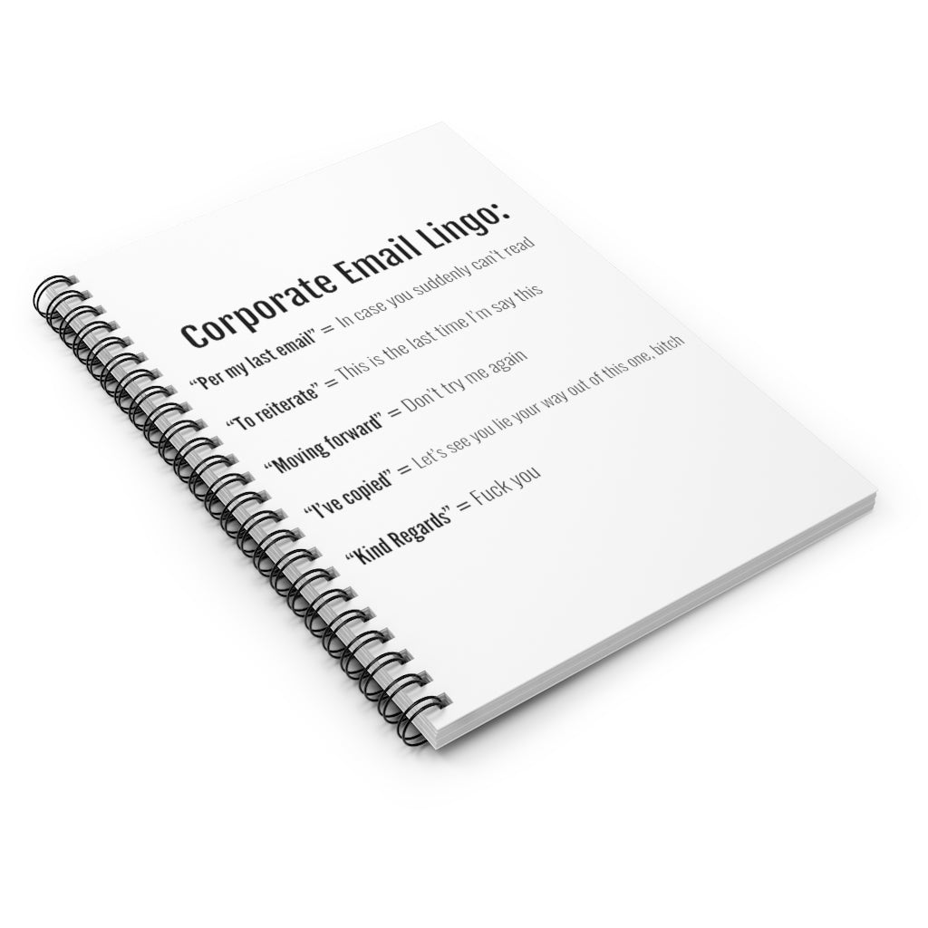 Corporate Email Lingo Notebook
