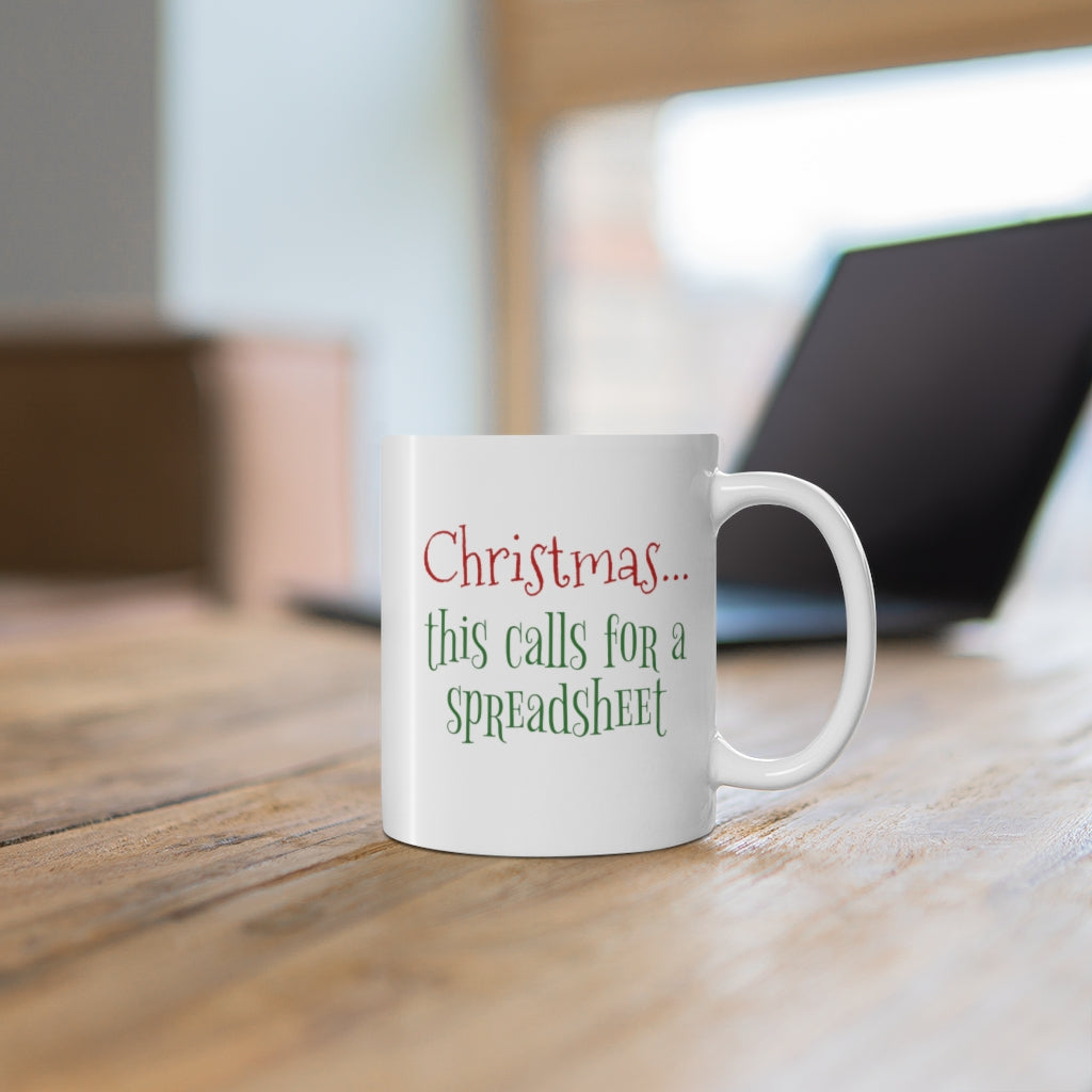 Christmas Spreadsheet Mug